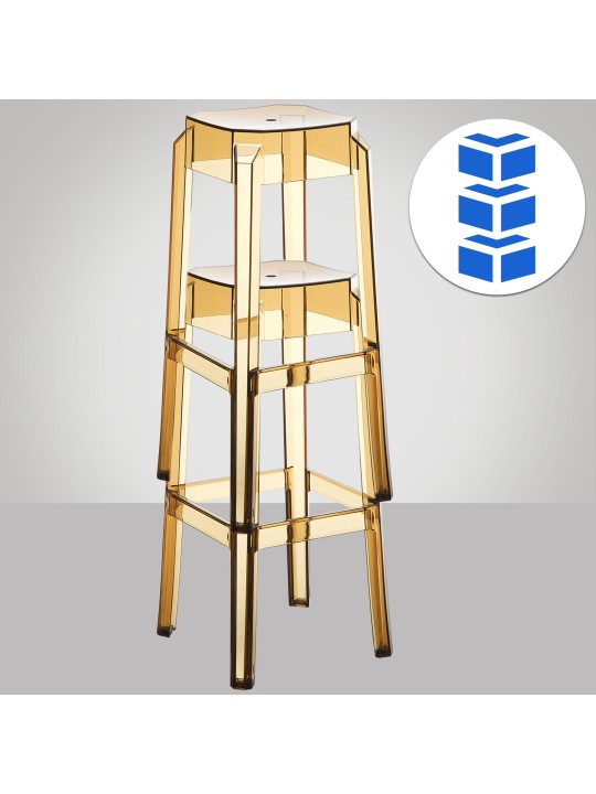 Fox bárszék, átlátszó, borostyán