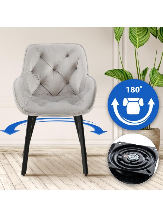 Antigo bársony étkezőszék, szürke