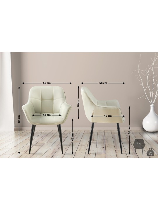 Roseville szövet étkezőszék, krém