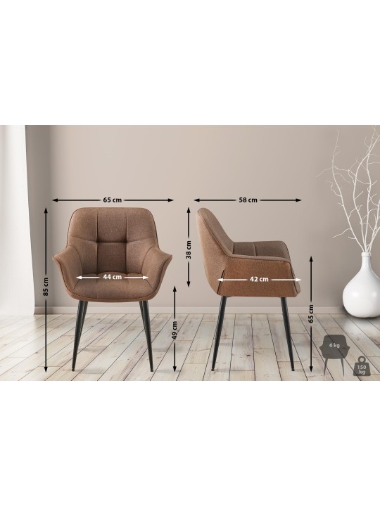 Roseville szövet étkezőszék, taupe