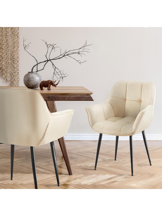 Roseville bársony étkezőszék, krém Roseville bársony étkezőszék, krém
