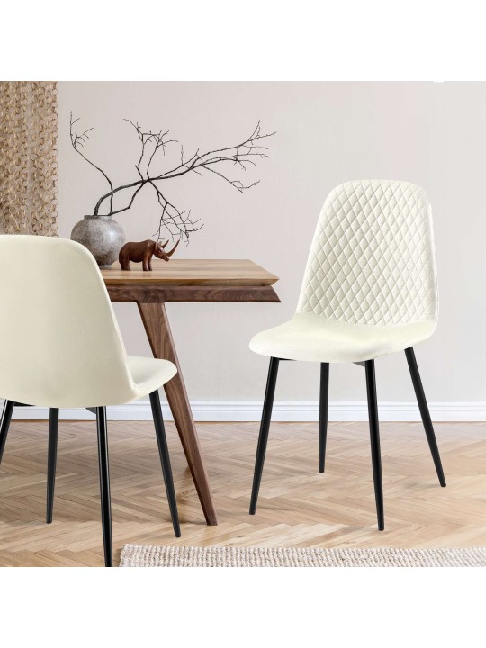 Szék Giverny szövet, krém