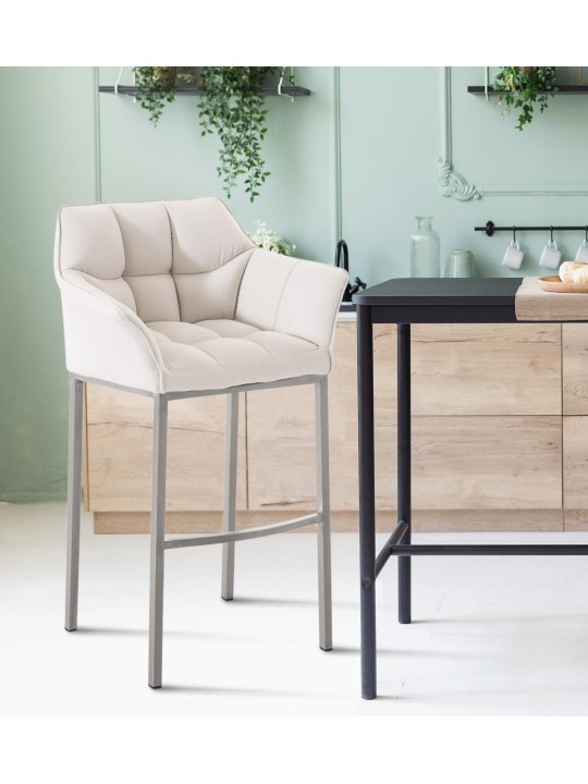 Damaso E szövet bárszék 4 méteres kerettel, fehér Damaso E szövet bárszék 4 méteres kerettel, fehér