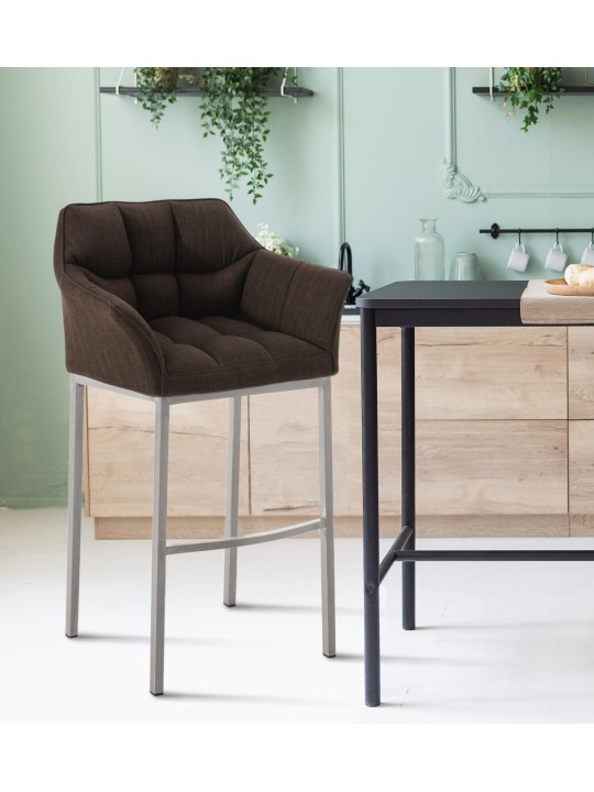 Damaso E szövet bárszék 4 méteres kerettel, barna Damaso E szövet bárszék 4 méteres kerettel, barna