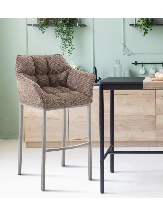 Damaso E szövet bárszék 4 méteres kerettel, terrakotta barna