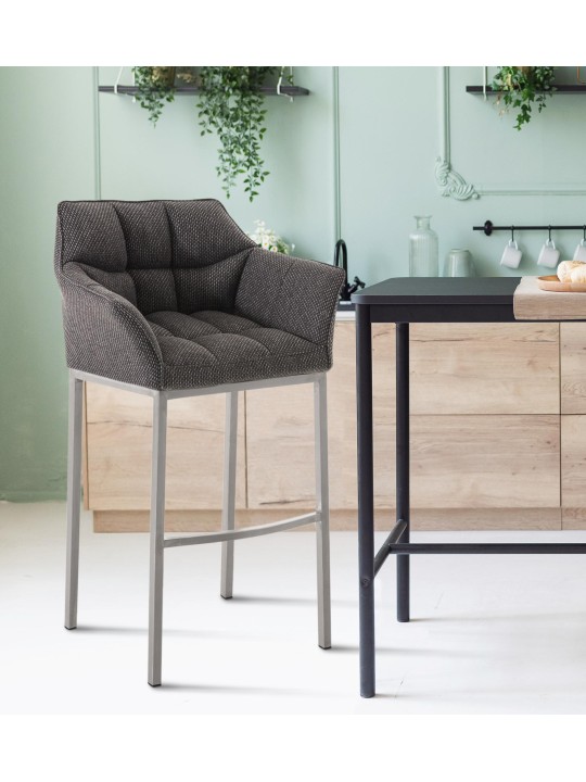 Damaso E szövet bárszék 4 méteres kerettel, titánszürke