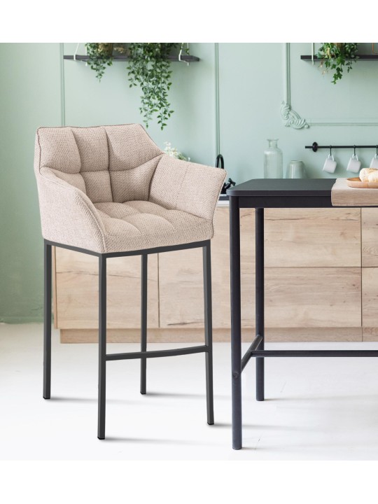 Damaso B szövet bárszék 4 méteres kerettel, elefántcsont