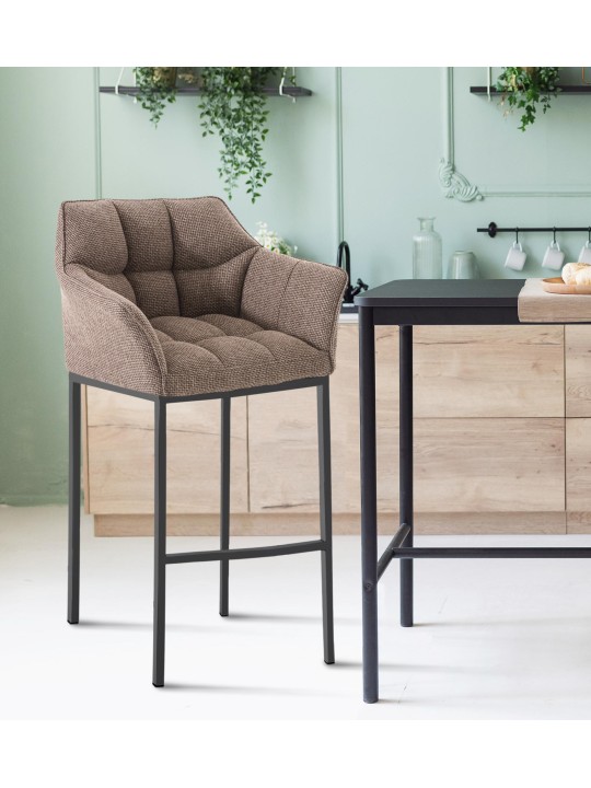 Bárszék Damaso B szövet 4 méteres kerettel, terrakotta barna