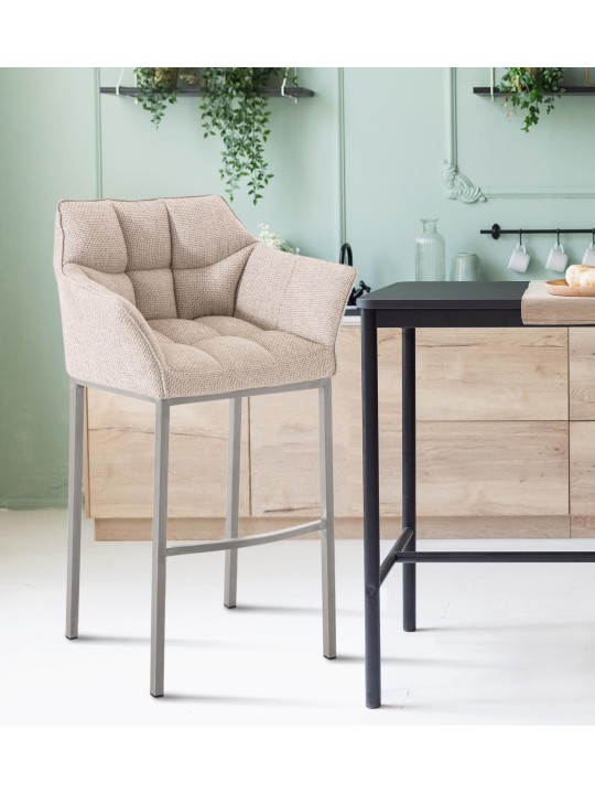 Damaso E szövet bárszék 4 méteres kerettel, elefántcsont