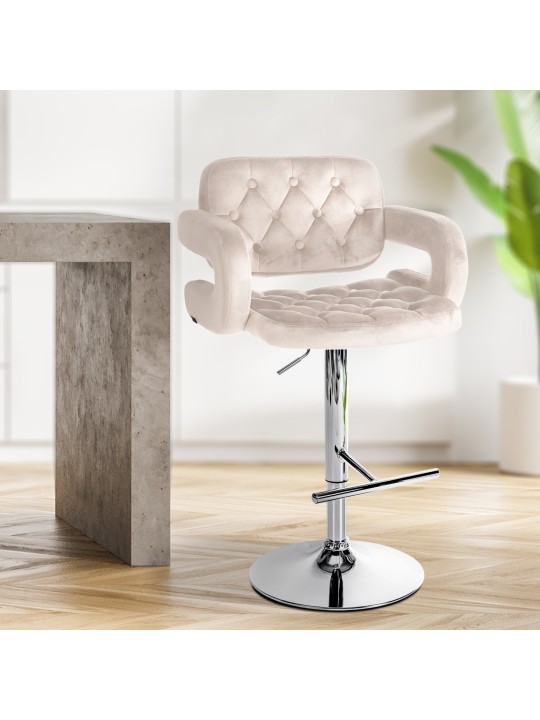 Bárszék Dublin bársony króm, krém