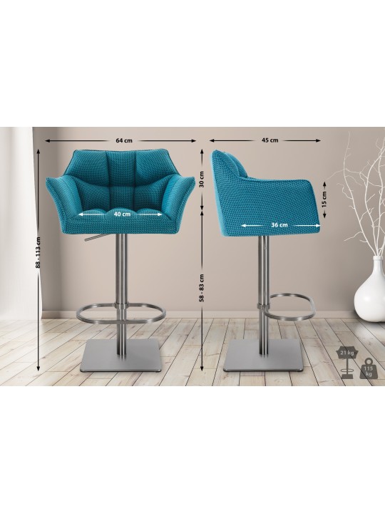 Bárszék Damaso E szövet, türkiz