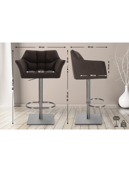 Bárszék Damaso E szövet, barna