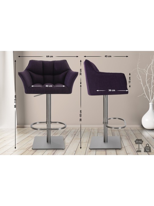 Bárszék Damaso E szövet, lila