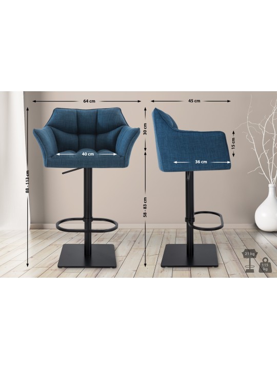 Bárszék Damaso B szövet, kék