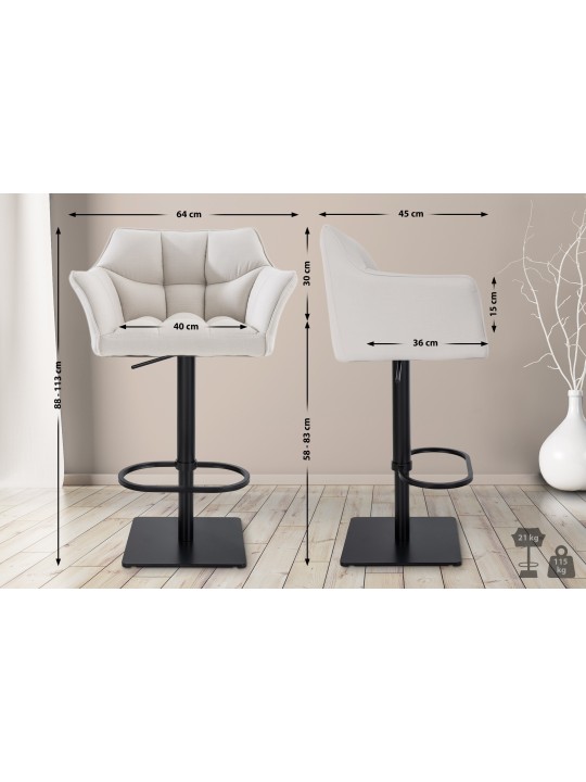 Bárszék Damaso B szövet, fehér