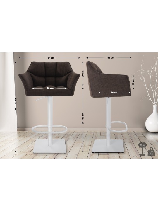Bárszék Damaso W szövet, barna