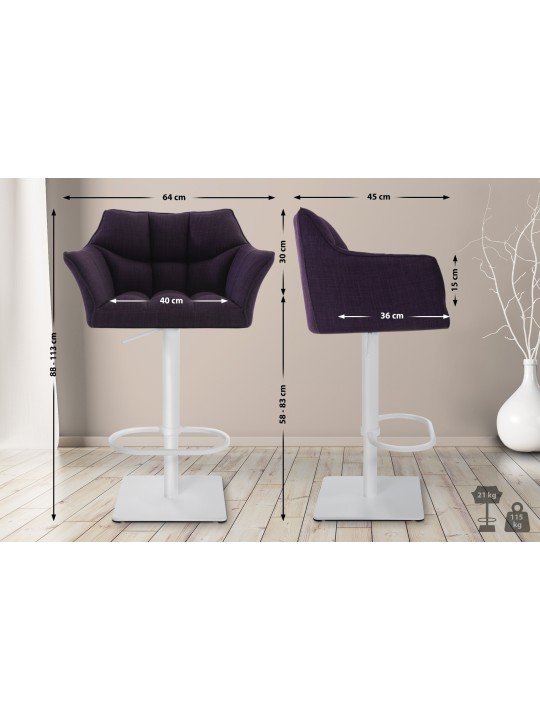 Bárszék Damaso W szövet, lila