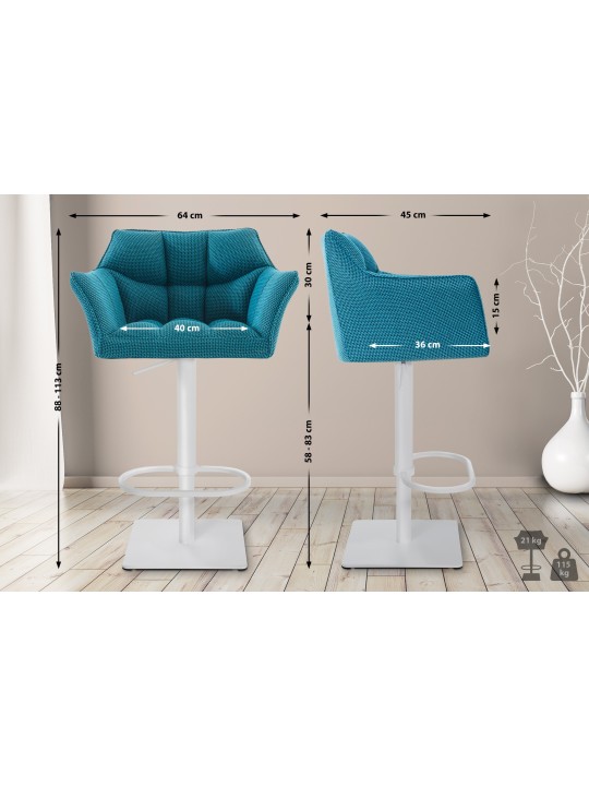 Bárszék Damaso W szövet, türkiz