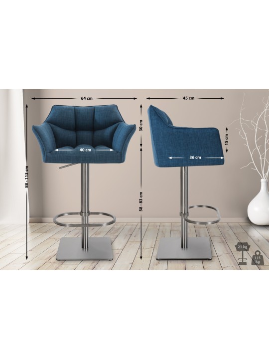 Bárszék Damaso E szövet, kék