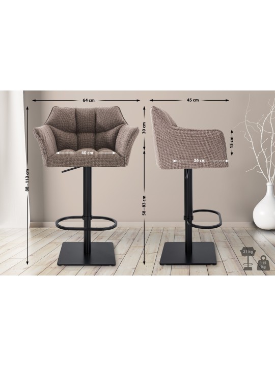 2 db bárszék készlet Damaso szövet, terrakotta barna 2 db bárszék készlet Damaso szövet, terrakotta barna