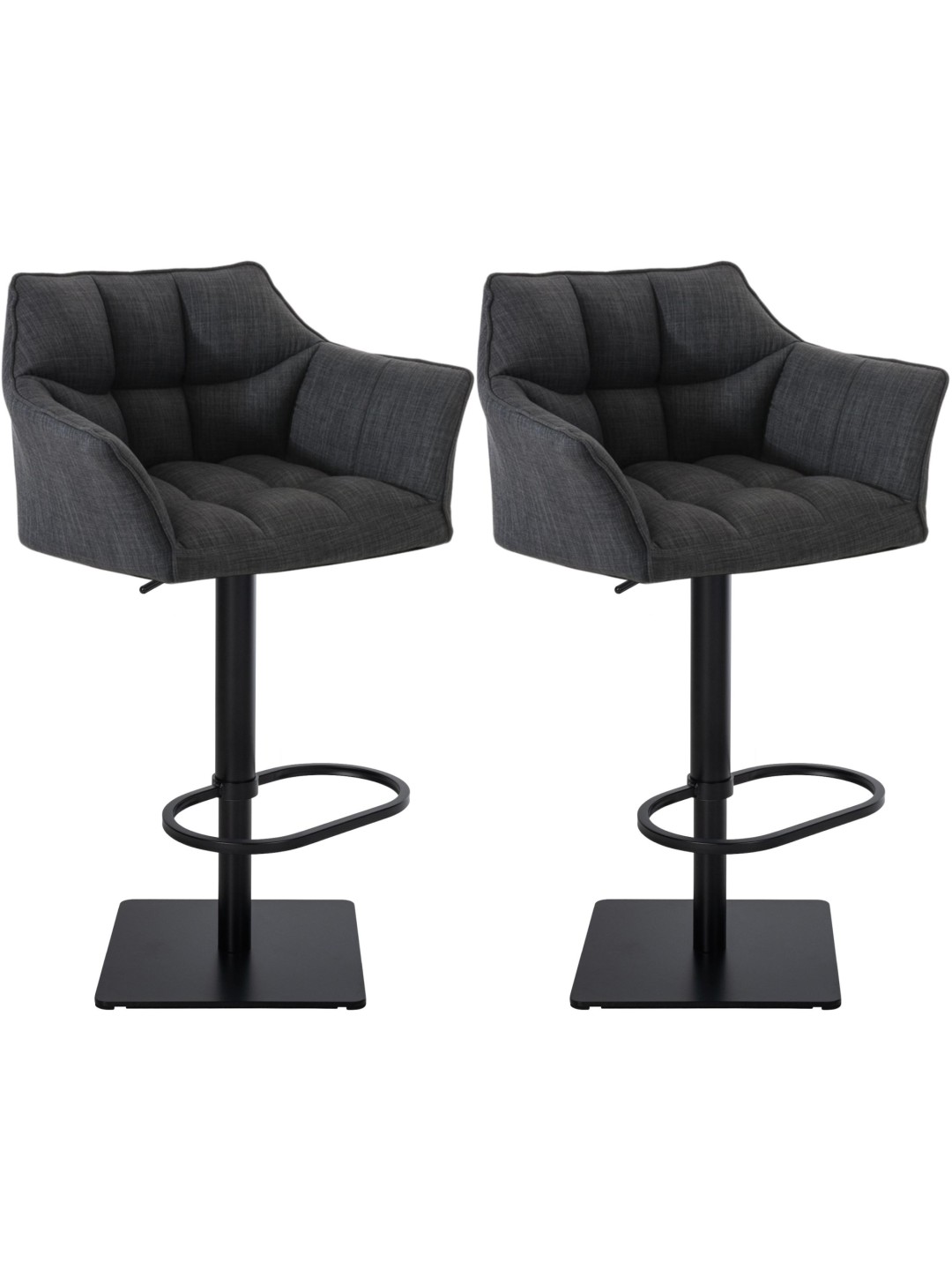2 db bárszék készlet Damaso szövet, sötétszürke