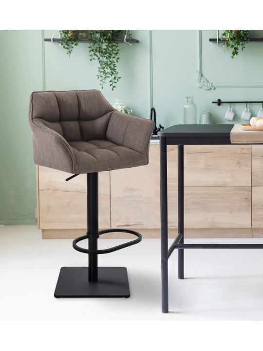 2 db bárszék készlet Damaso szövet, szürke