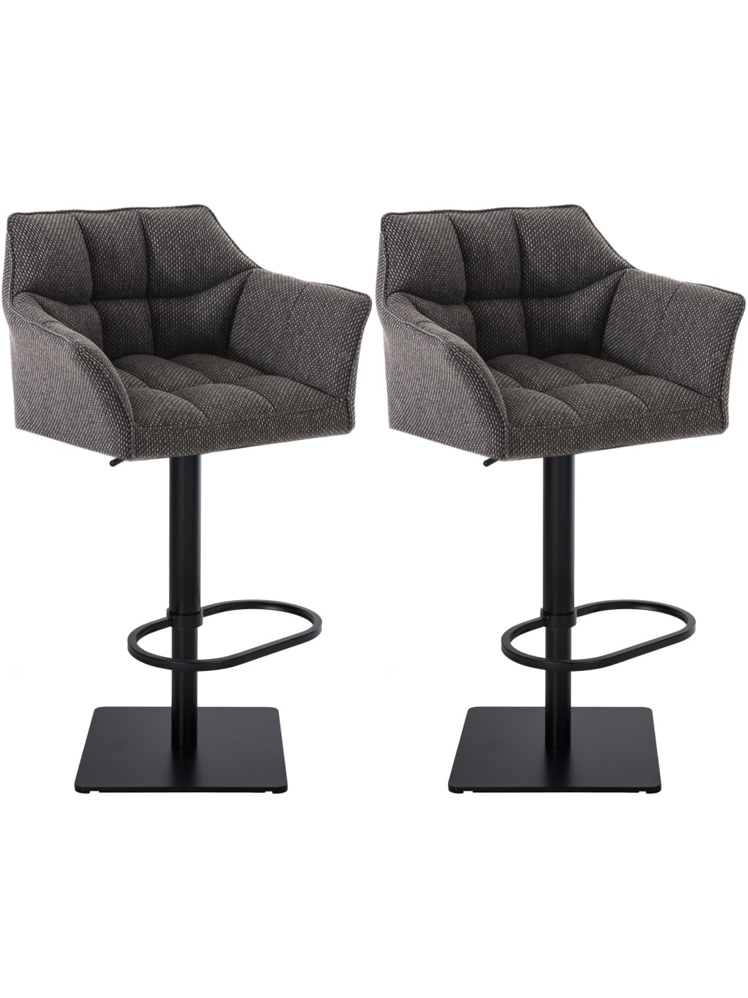 2 db bárszék készlet Damaso szövet, titánszürke