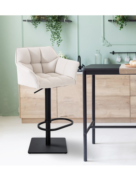 2 db bárszék készlet Damaso szövet, fehér