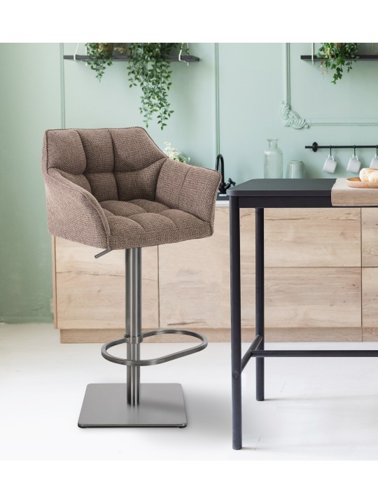 2 db bárszék készlet Damaso szövet rozsdamentes acél, terrakotta barna