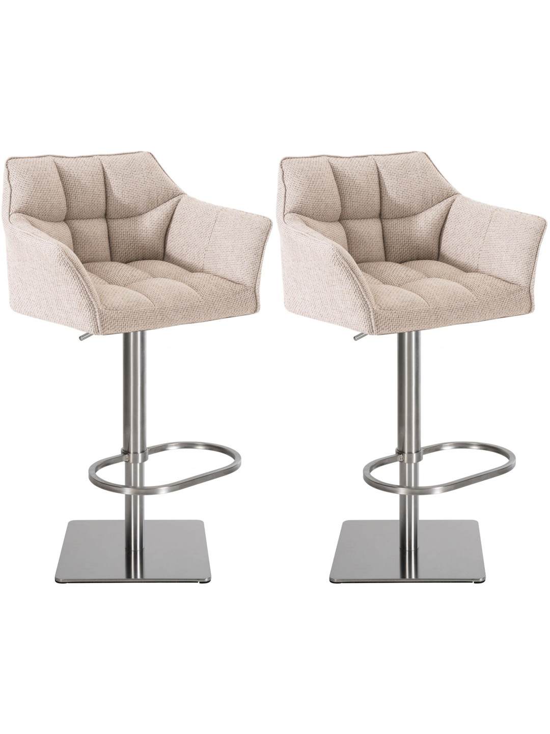 2 db bárszék készlet Damaso szövet rozsdamentes acél, elefántcsont