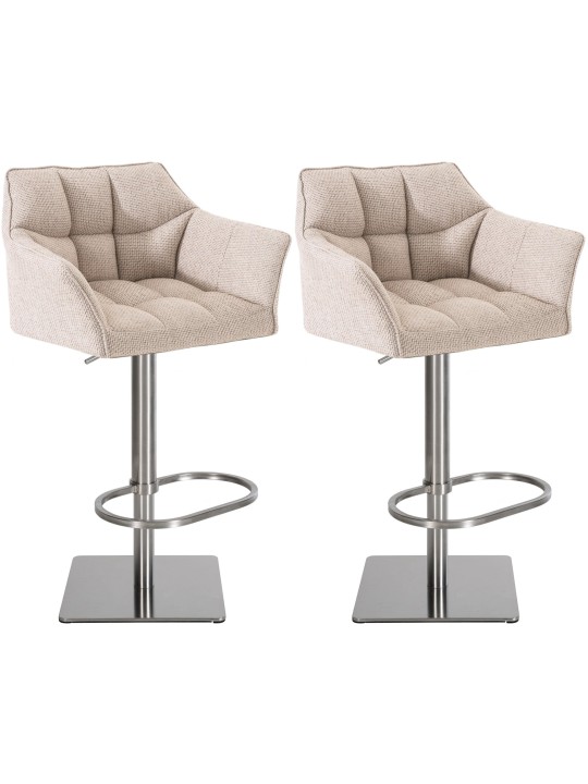 2 db bárszék készlet Damaso szövet rozsdamentes acél, elefántcsont 2 db bárszék készlet Damaso szövet rozsdamentes acél, elefántcsont