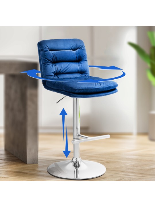 Bárszék Damar bársony króm, kék