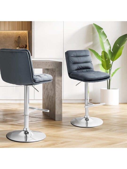 Bárszék Damar bársony króm, sötétszürke