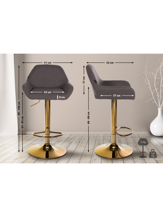 Bárszék Braga Gold szövet, sötétszürke