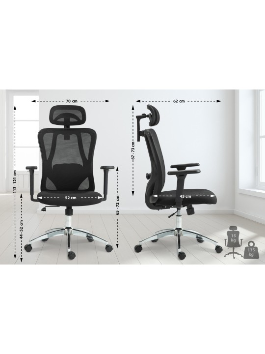 Bryden irodai szék, fekete