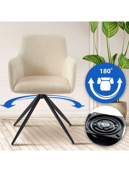 Olema bársony étkezőszék, krém