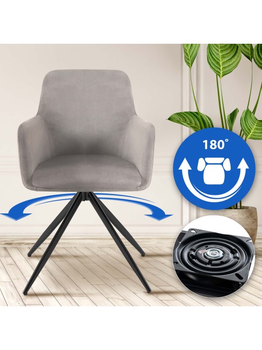 Olema bársony étkezőszék, szürke