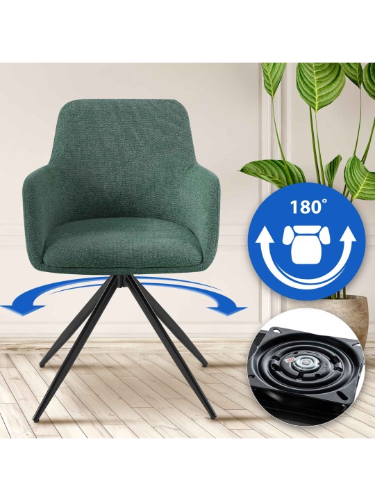 Olema szövet étkezőszék, zöld