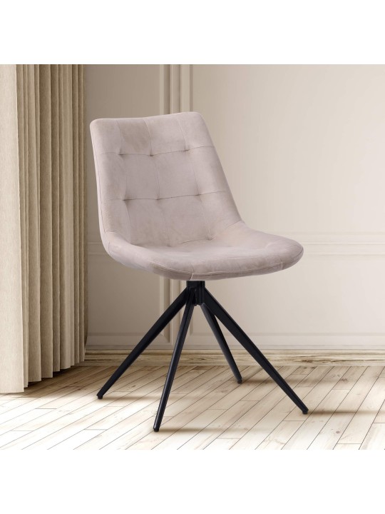 Merna bársony étkezőszék, krém