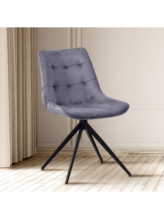 Merna bársony étkezőszék, sötétszürke Merna bársony étkezőszék, sötétszürke