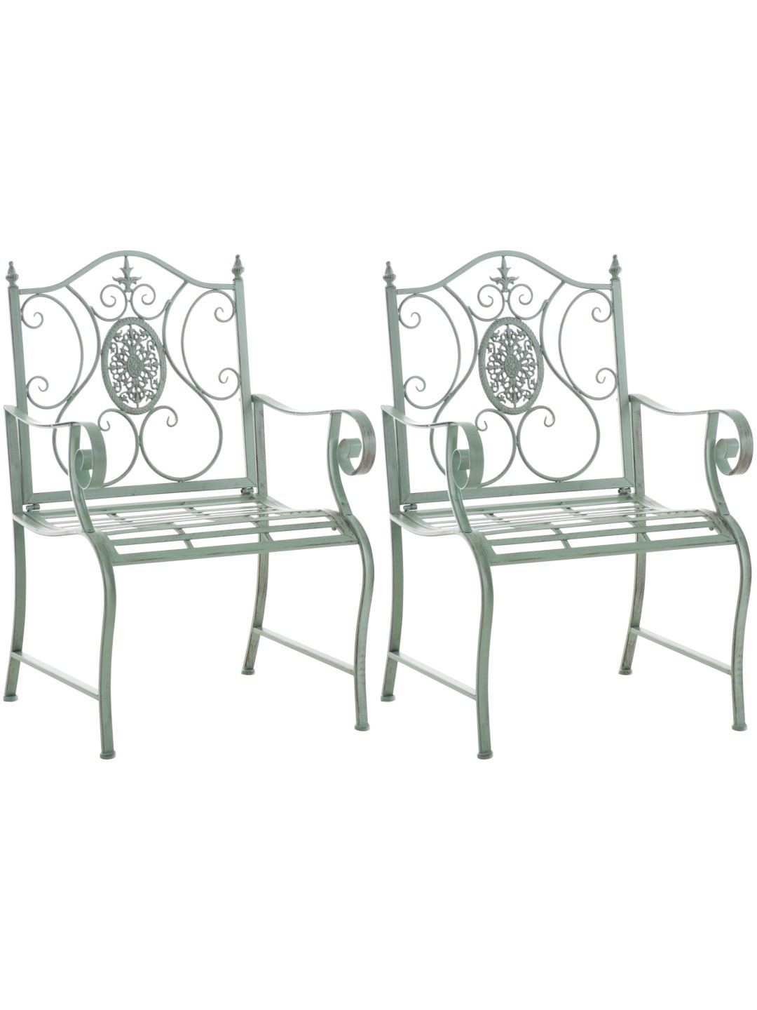 2 db kerti szék készlet Punjab, antik zöld