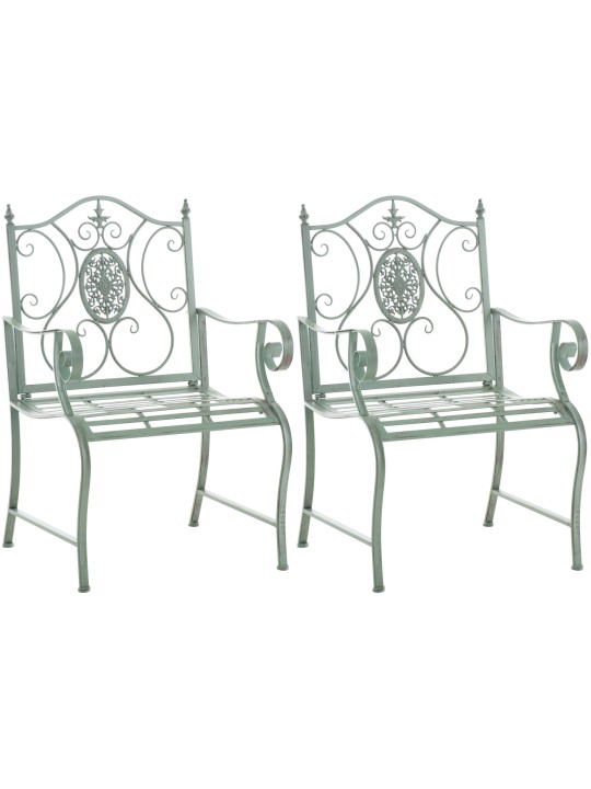 2 db kerti szék készlet Punjab, antik zöld