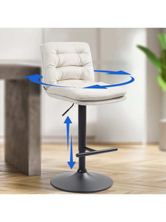 2 db-os bárszék Damar bársony készlet, krém