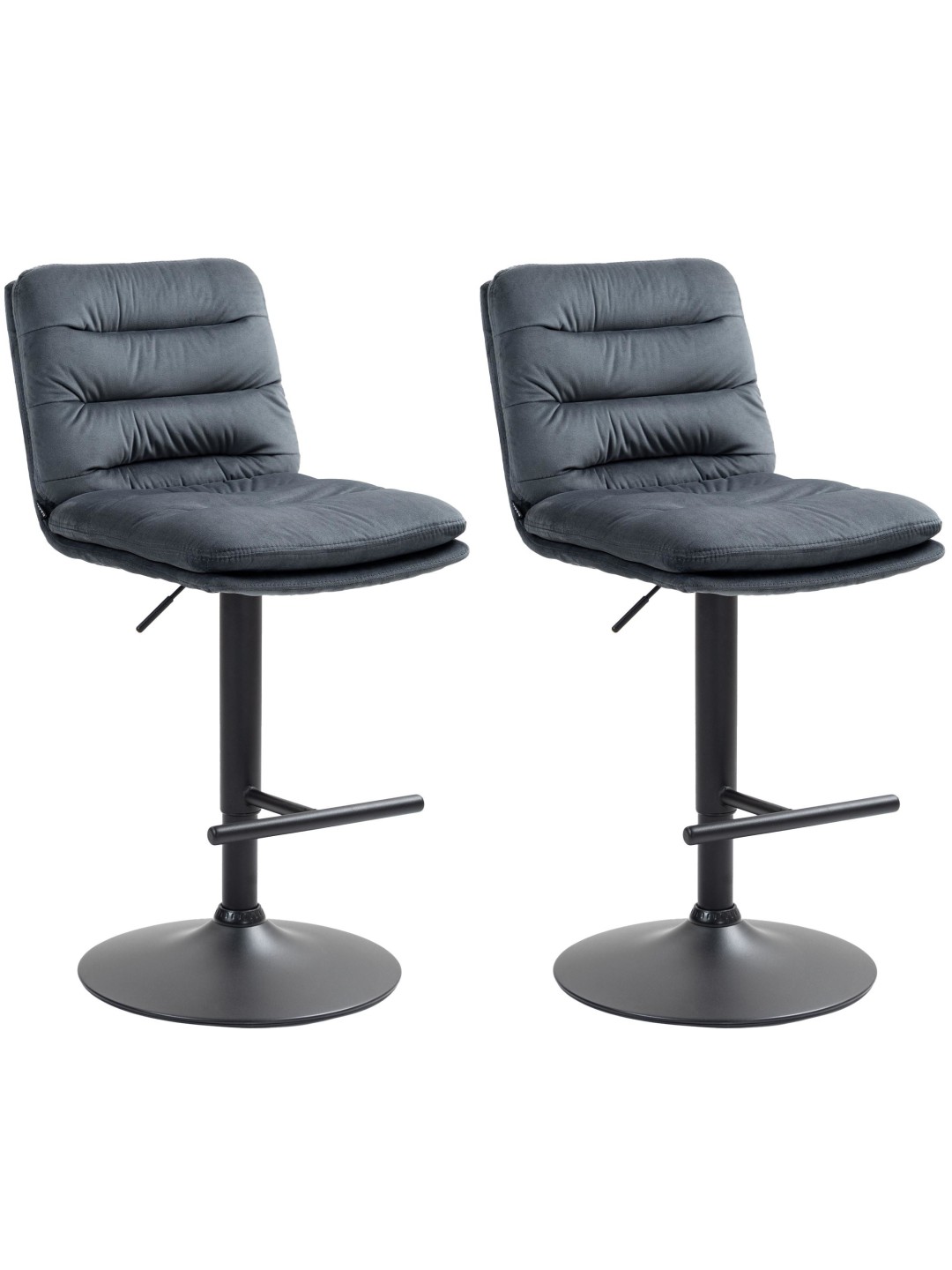 2 db-os bárszék Damar bársony készlet, sötétszürke