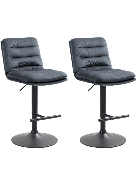 2 db-os bárszék Damar bársony készlet, sötétszürke