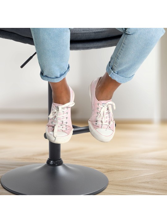 2 db-os bárszék Damar bársony készlet, sötétszürke