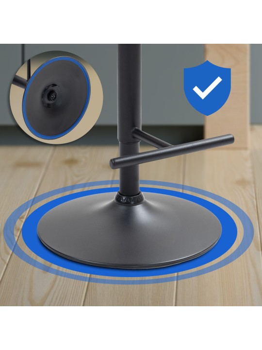 2 db-os bárszék Damar bársony készlet, sötétszürke