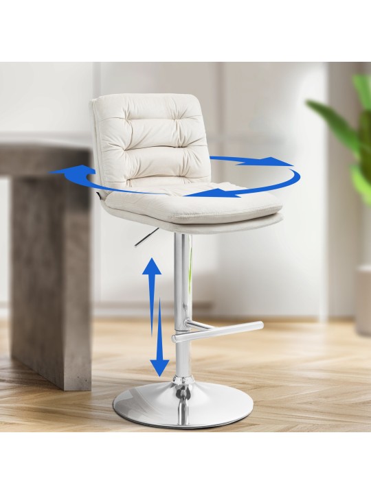 2 db bárszék szett Damar bársony króm, krém 2 db bárszék szett Damar bársony króm, krém