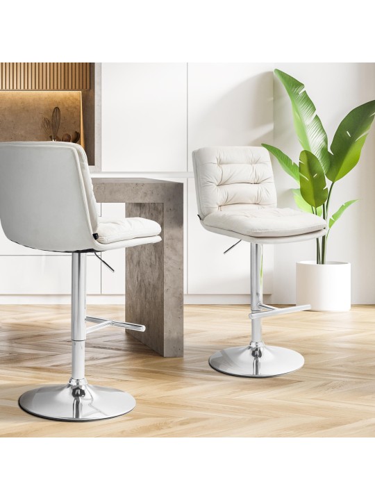 2 db bárszék szett Damar bársony króm, krém 2 db bárszék szett Damar bársony króm, krém