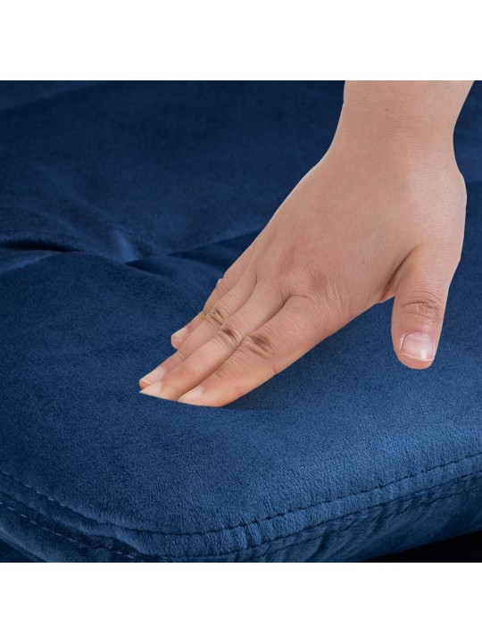 2 db bárszék szett Damar bársony króm, kék